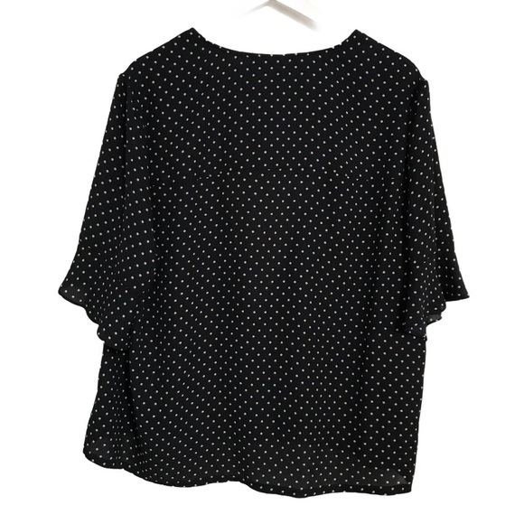 NWT Sanctuary flutter sleeve dot print blouse 2X - Picture 6 of 6